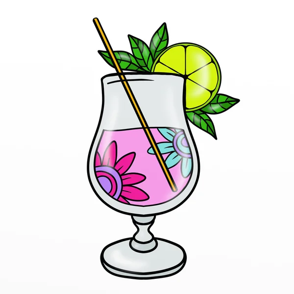 Pink colored cocktail — Stock Photo, Image