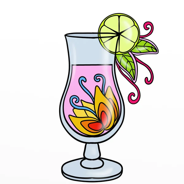 Cocktail with flowers — Stock Photo, Image