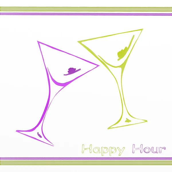 Färgglad cocktail glas — Stockfoto