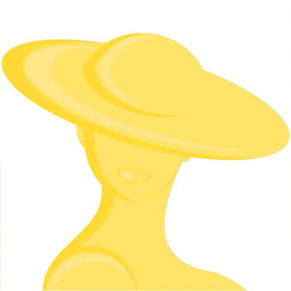 Mujer con sombrero elegante — Vector de stock