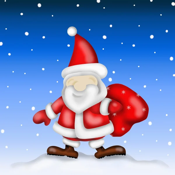 Weihnachtsmann mit Sack — Stockfoto