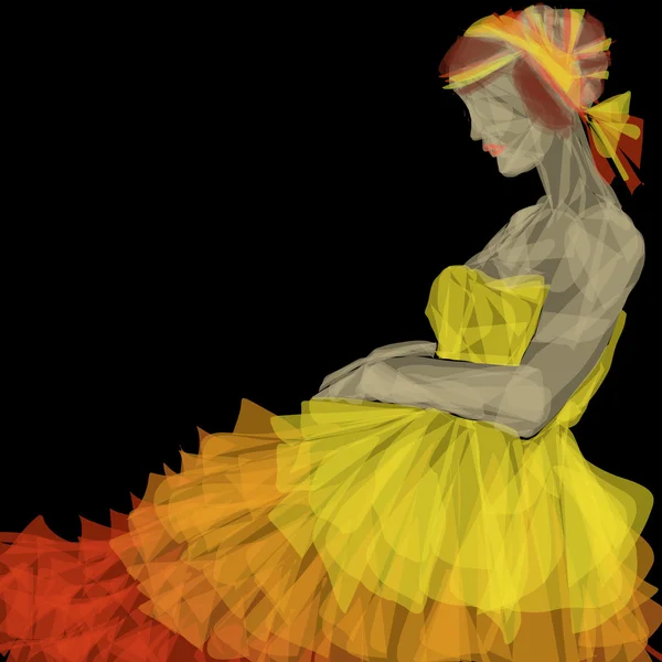 Evening dress yellow — Stock Photo, Image