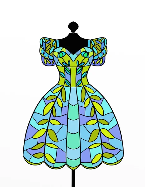 Причудливое платье с цветочными узорами — стоковое фото