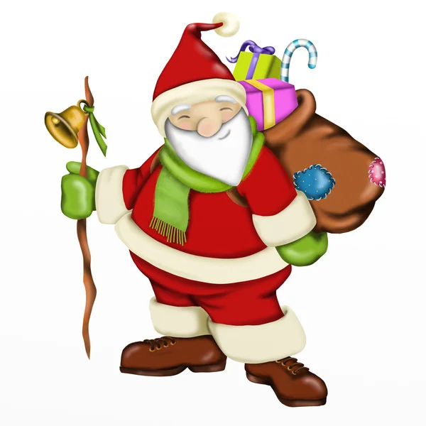 Babbo Natale con una borsa — Foto Stock