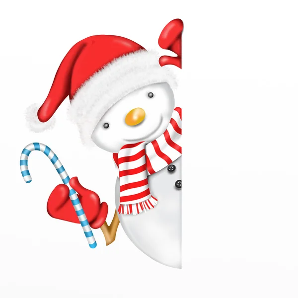 Bonhomme de neige avec décoration de Noël — Photo