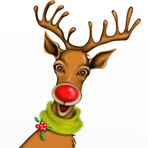 Postcard with reindeer Christmas — Stock Photo, Image