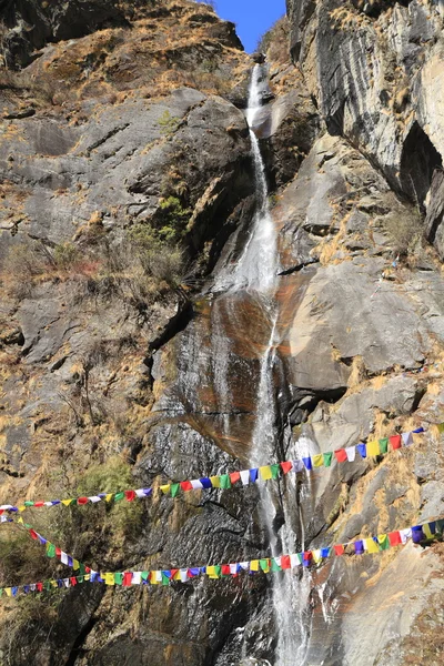 Waterfall in valley of Bhutan — Stock Photo, Image