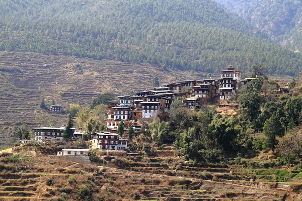 Case di campagna, Bhutan — Foto Stock