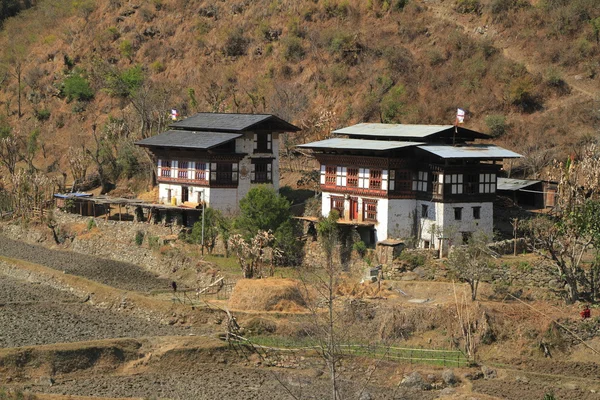 Maisons de campagne, Bhoutan — Photo