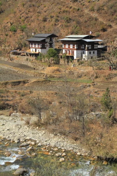 Wiejski dom, Bhutan — Zdjęcie stockowe