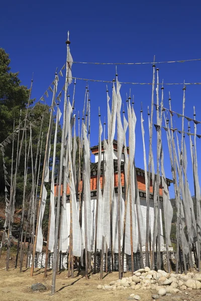 Buddhistische Gebetsfahnen - Königreich Bhutan — Stockfoto