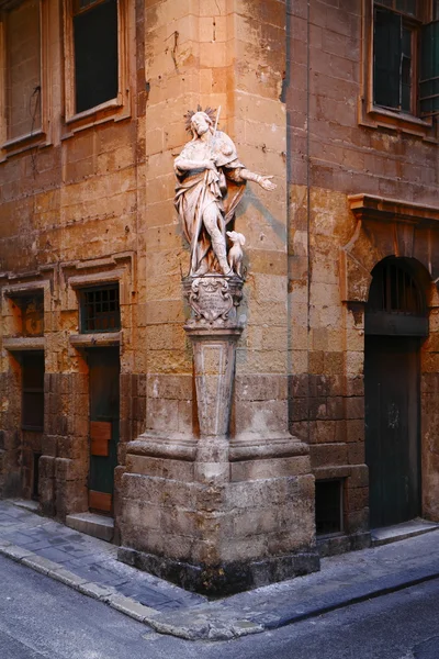 Estátua de S.Luigi em Valletta cidade em Malta — Fotografia de Stock