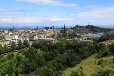 Edinburgh Castle Hill, İskoçya'dan üzerinden bir görünüm