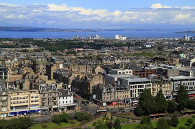 Edinburgh Castle Hill, İskoçya'dan üzerinden bir görünüm