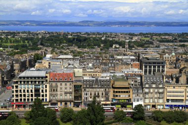 Edinburgh Castle Hill, İskoçya'dan üzerinden bir görünüm