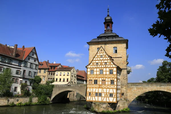 Ратуша на мосту, Bamberg — стокове фото