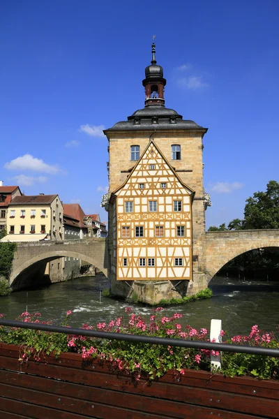 Câmara Municipal na ponte, Bamberg — Fotografia de Stock