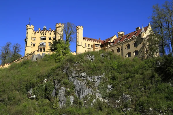 Zamek Hohenschwangau, w Alpach Bawarskich — Zdjęcie stockowe