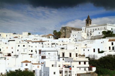 Beyaz İspanyol köyü Vejer de la Frontera, Endülüs, İspanya