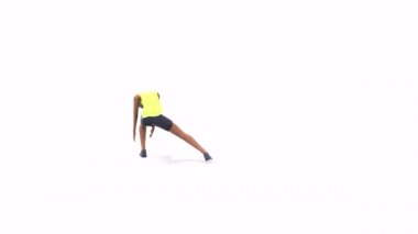 Step Side Kadın Egzersizi Beyaz Arkaplanda 3d Model Döndürme Tablosu