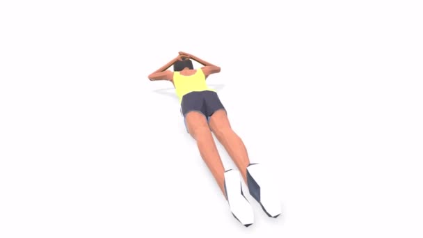 Bridge Woman Exercise Animation Model Plattenspieler Auf Weißem Hintergrund — Stockvideo