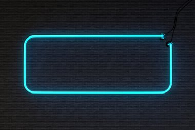 Kare neon tabela tuğla duvar kutusu