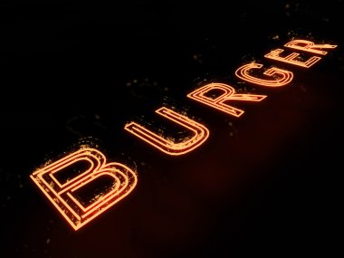 Burger Noen işareti restoran veya Pub için