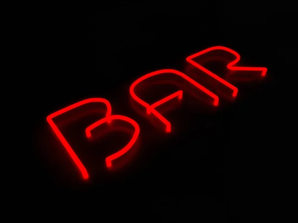 Siyah arka plan üzerine neon tabela Bar — Stok fotoğraf