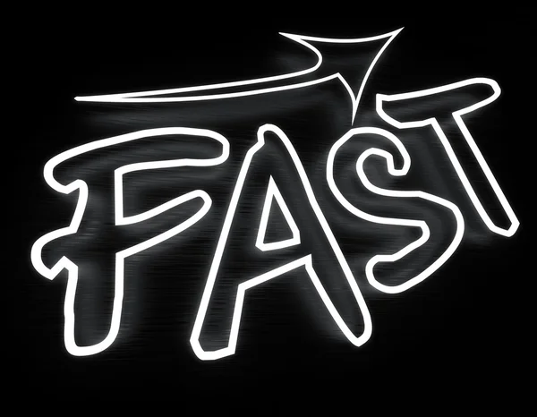 Fast Neon Sign On Black Background — Fotografie, imagine de stoc