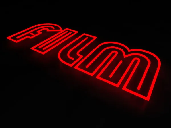 Filmu Neon znak do kina lub teathre — Zdjęcie stockowe