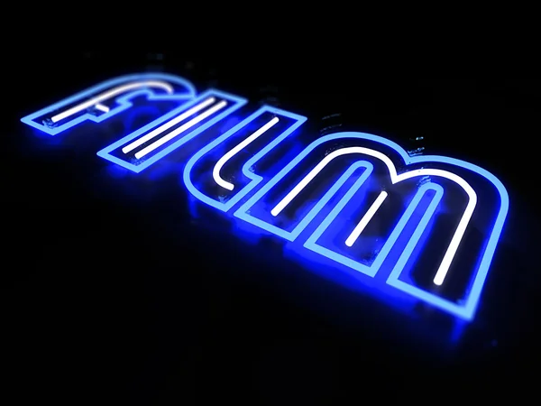 Film Neon tabela sinema ya da teathre için — Stok fotoğraf