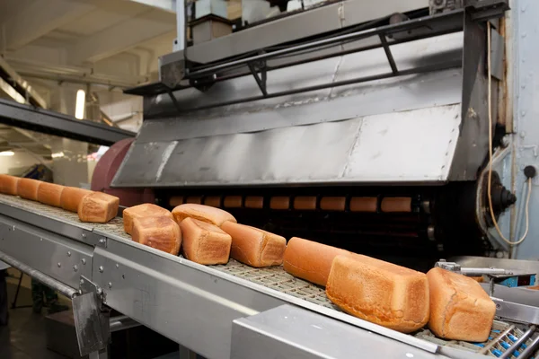 Chléb pekárna jídlo továrna. Stock Snímky