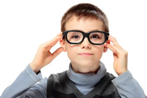 Мальчик в очках — стоковое фото