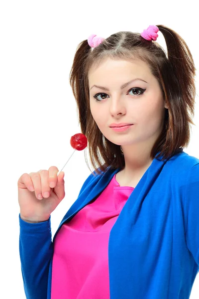 Girl with lollipop — Stock Photo, Image