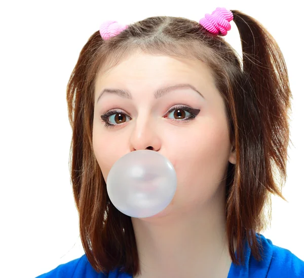 Girl with bubble — Stock Photo, Image