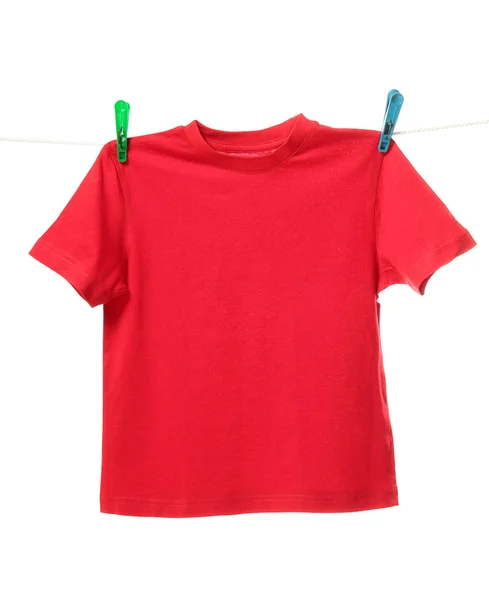 Czerwonej koszulce — Zdjęcie stockowe