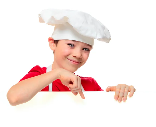 Cook boy on white — Stock Photo, Image