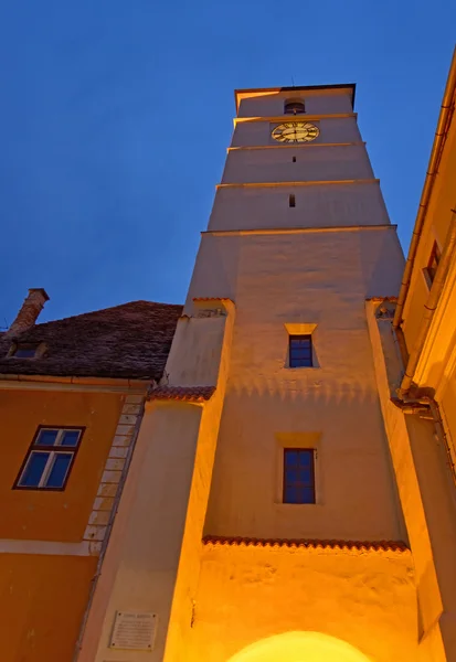 Rada wieża w mieście Sibiu w Rumunii — Zdjęcie stockowe