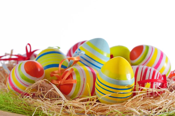 Colorful easter eggs isolated — Stock Photo, Image