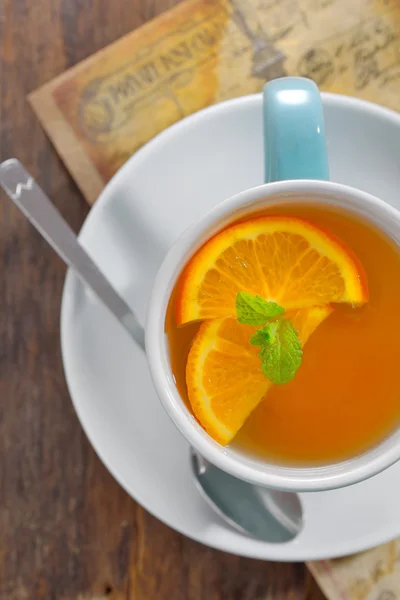 Fette di tè e arancia — Foto Stock