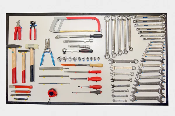 Hand tools nicely organized — Stock Photo, Image