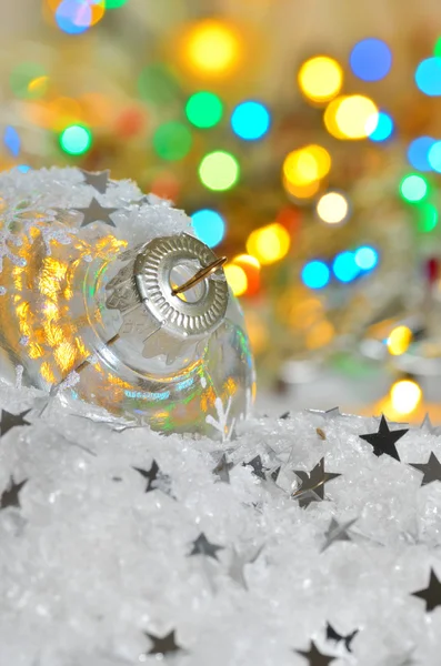 Christmas decorations and snow — Stock Photo, Image