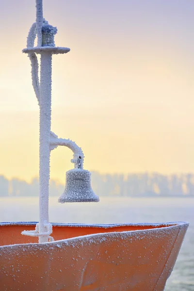 Frozen ship bell — Stock Photo, Image