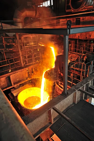 Liquid metal from blast furnace — Stock Photo, Image