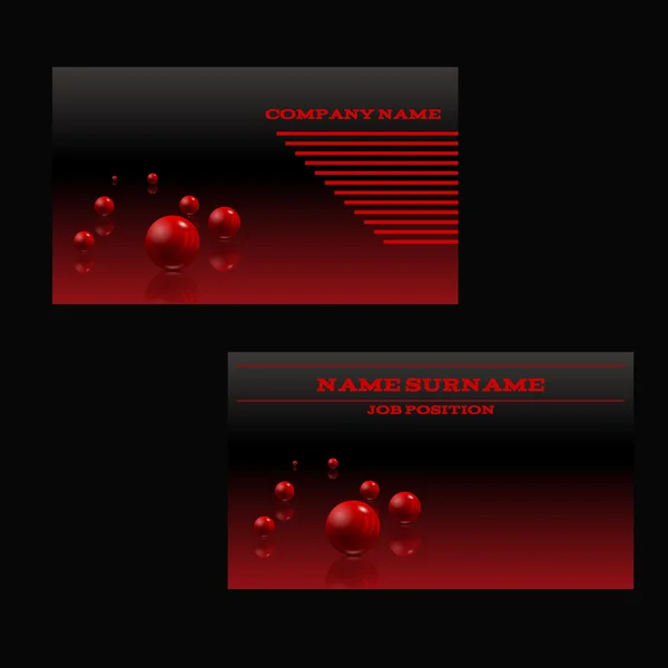 Vetor preto cartões de visita com bolha 3d vermelho e linha eps 10 —  Vetores de Stock
