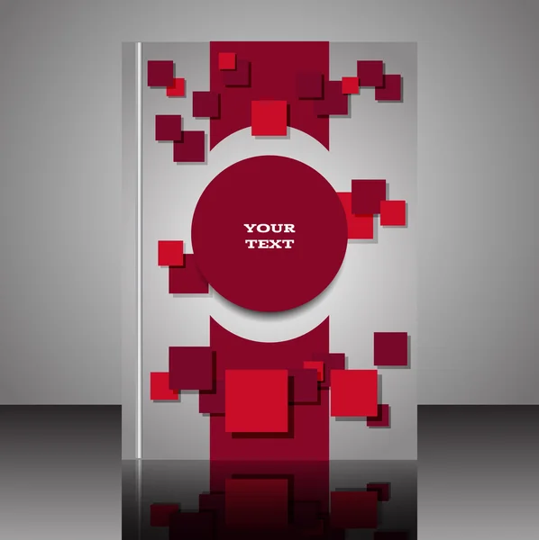 Resumen composición cuadrado rojo A4 folleto hoja de título creativ — Vector de stock
