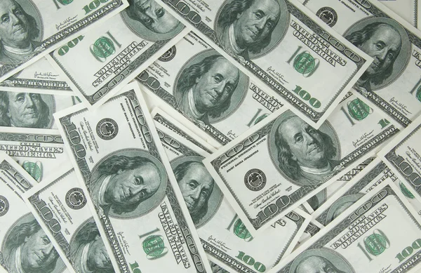 Background with money american hundred dollar bills — Stock Photo, Image