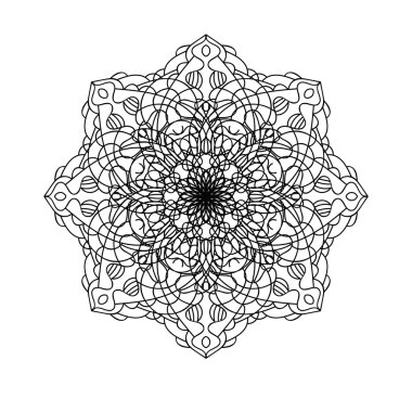 Mandala. Etnik dekoratif unsur. Elle çizilmiş zemin. Islam, 
