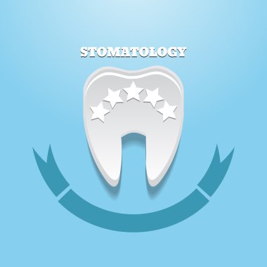 Stomatology arka plan eps 10 vec diş yıldız ve şerit etiket