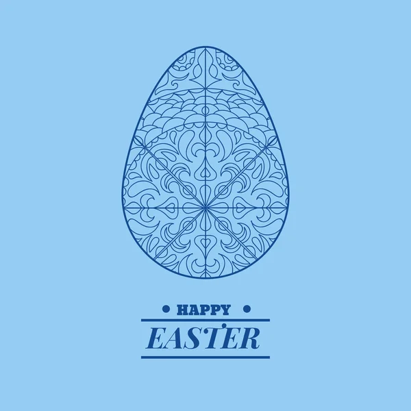 Azul Feliz Pascua tarjeta fondo huevo vacaciones Vector eps 10 — Vector de stock